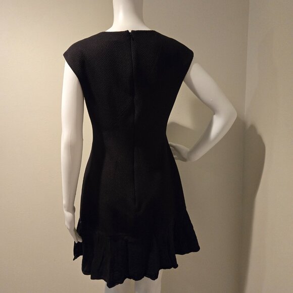 Rebecca Taylor Stacy Contrast Skirt Dress Black 6 - Picture 6 of 6